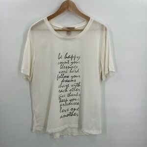 Forever21 “Count Your Blessings” White Blouse Ladies Small